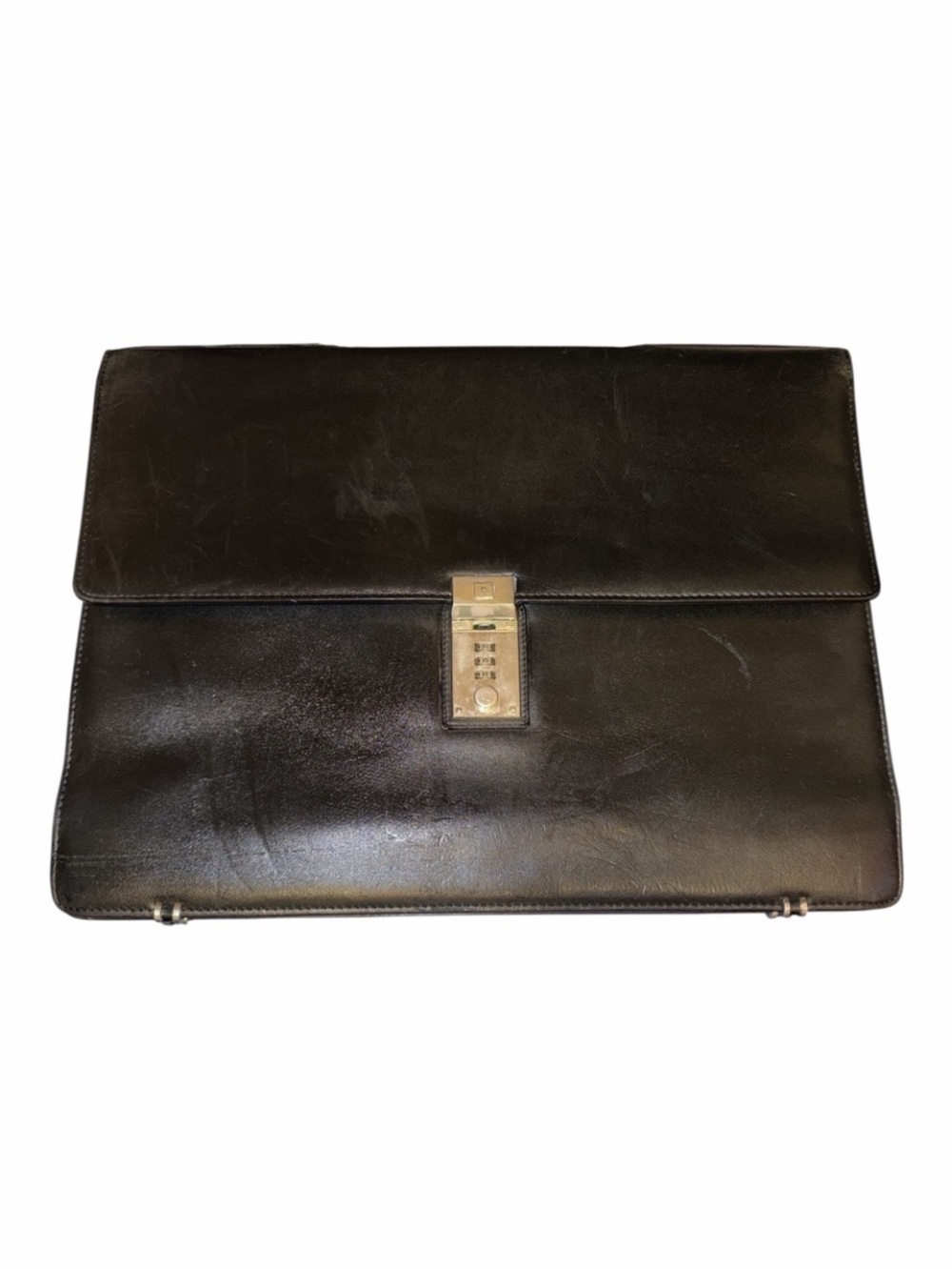 Gianni Versace Leather Briefcase Document Case Portfolio with Combination lock